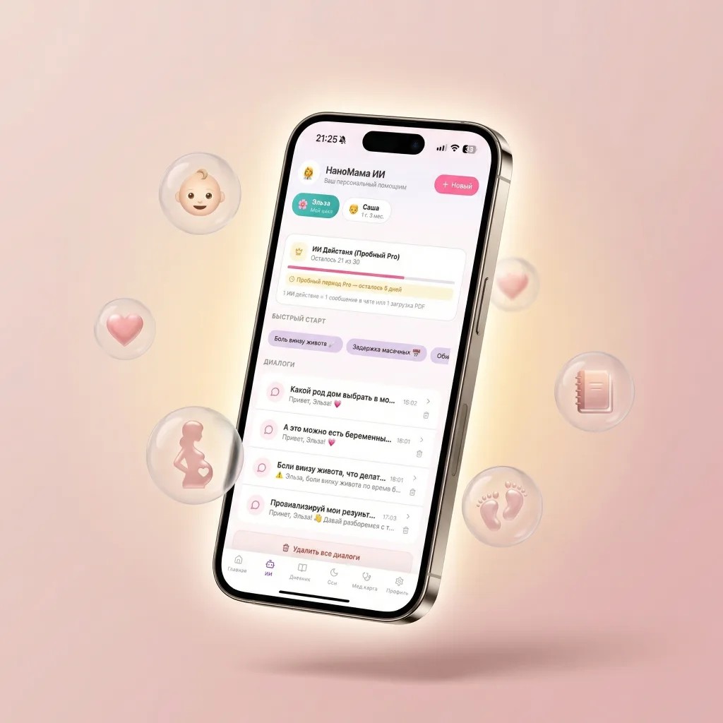 НаноМама ИИ — список диалогов